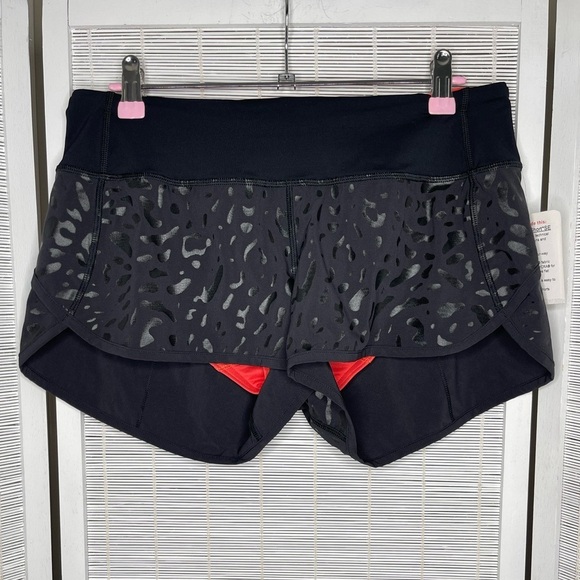 lululemon athletica Pants - Lululemon Speed Short Black Glossy Animal Print